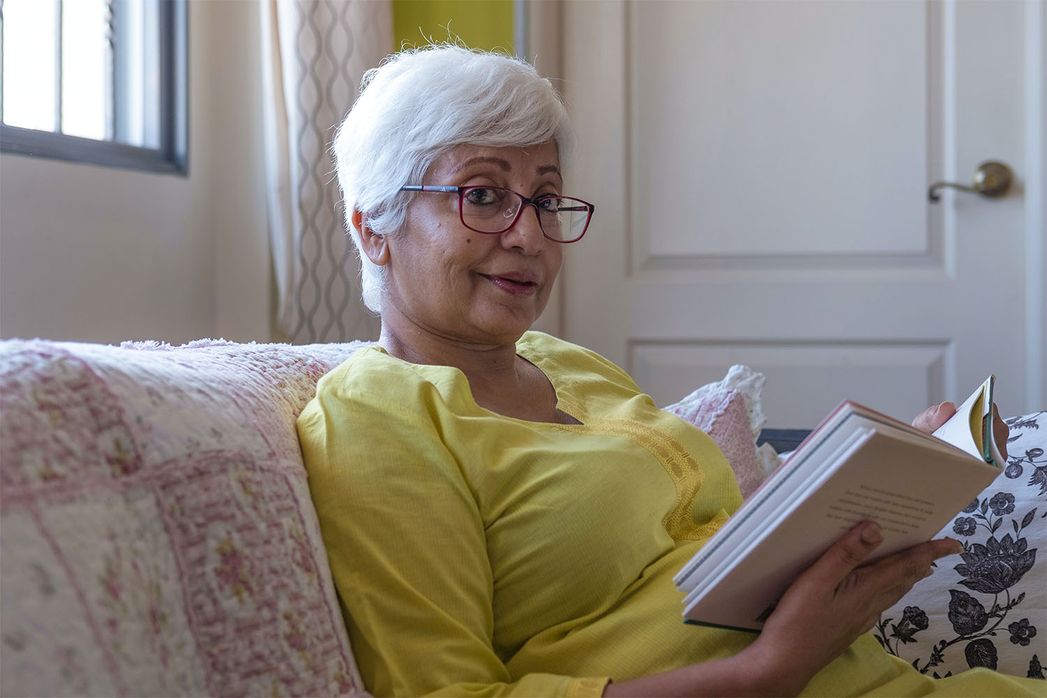 residents reading a book