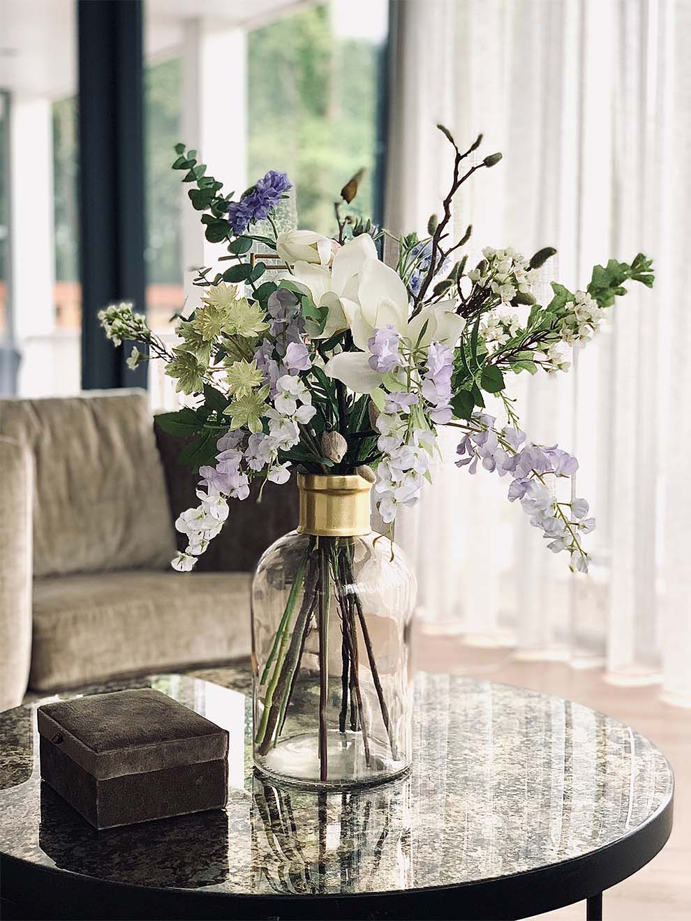 flowers on the table