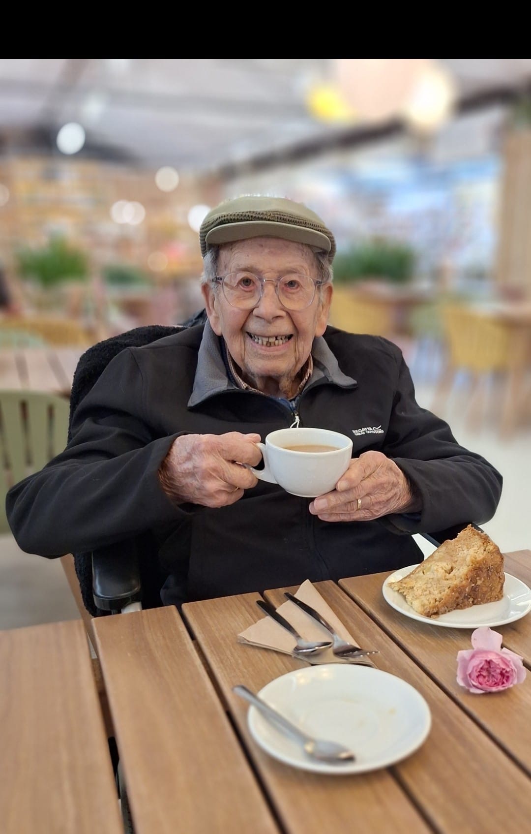 resident with a cup of tea