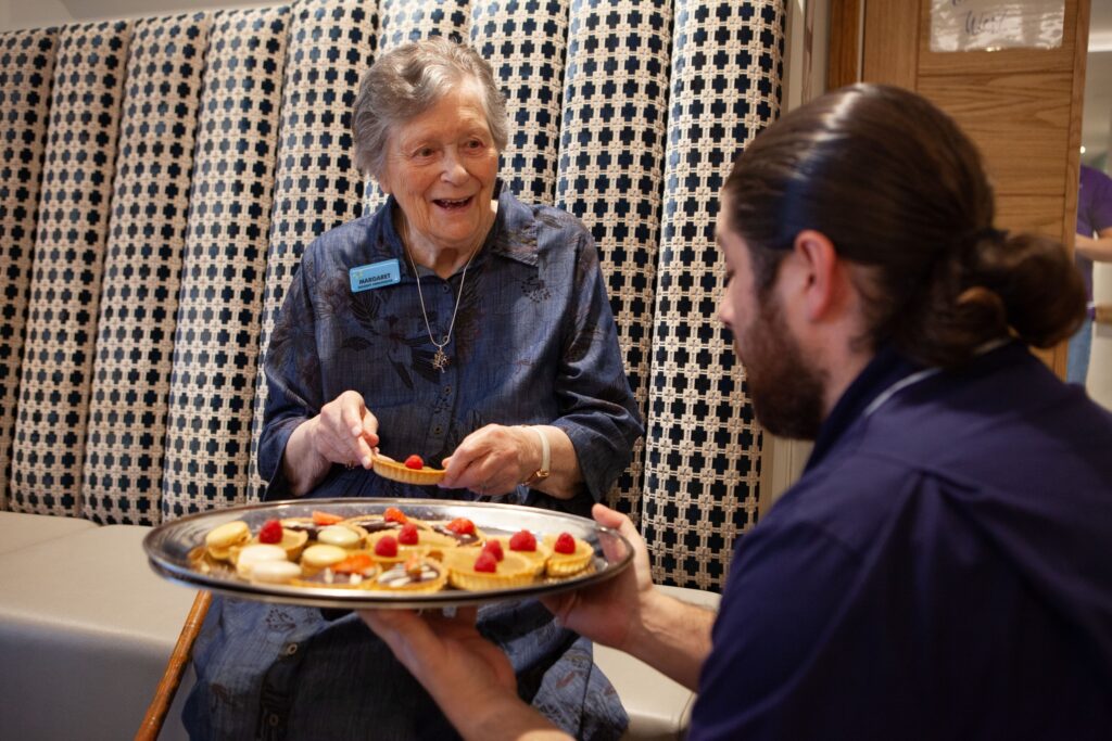 resident enjoying a sweet treat