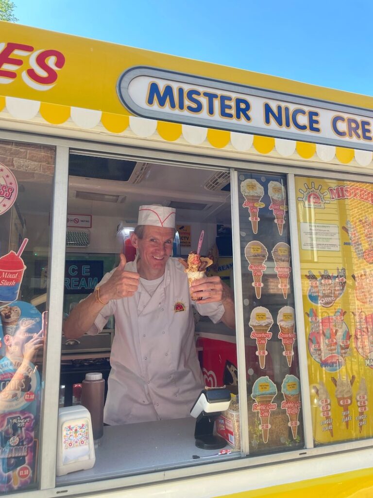 ice cream man in his van