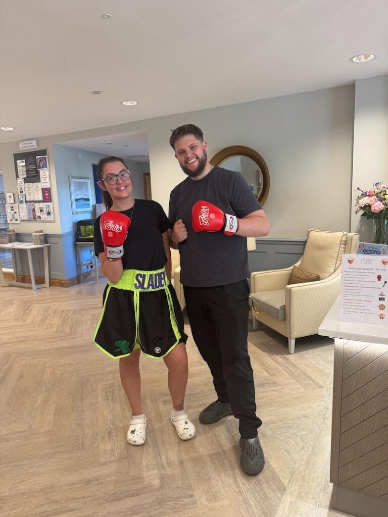 bella and liam two of our team members in boxing gear