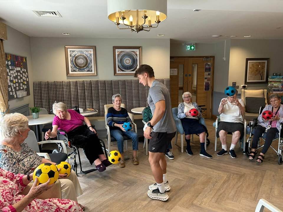 residents doing armchair football