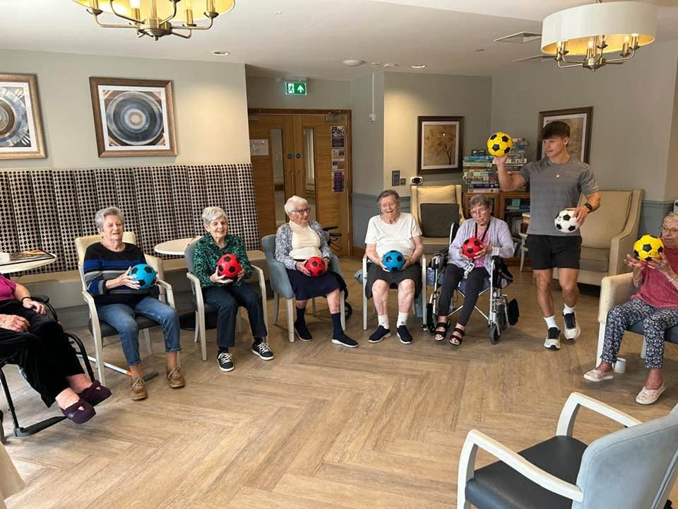 residents doing armchair football